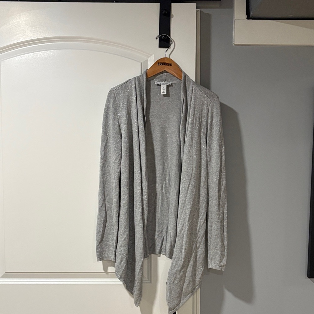 Express Women's Silver Open Front Cardigan